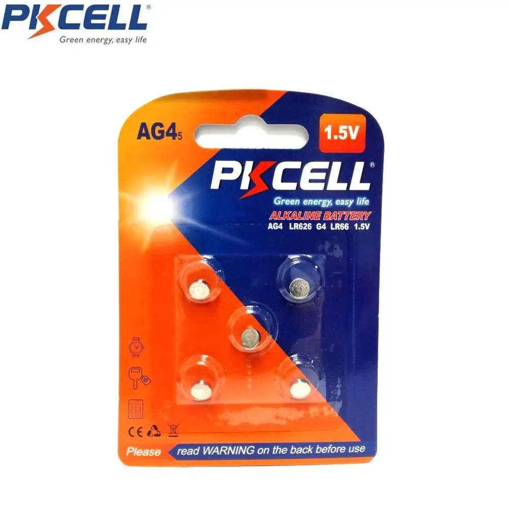 PKCELL 0% hg Watch Battery  Ag4   D377 626 Lr626 Sr66 Sr626Sw  1.5V  Alkaline button battery 5B