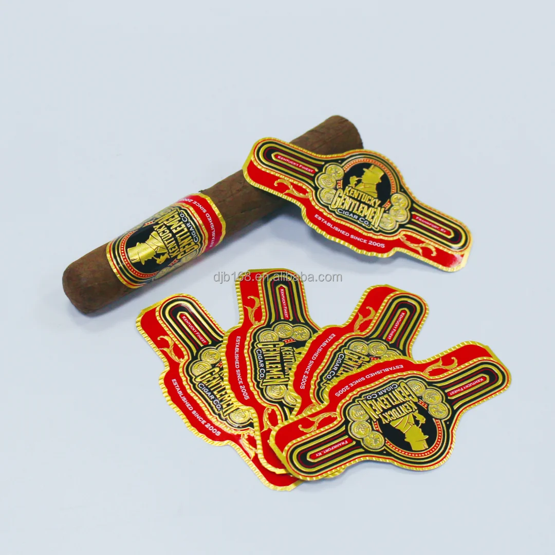 Good Quality Eco-friendly Waterproof Personalized Cigar Label Printing Band Labels