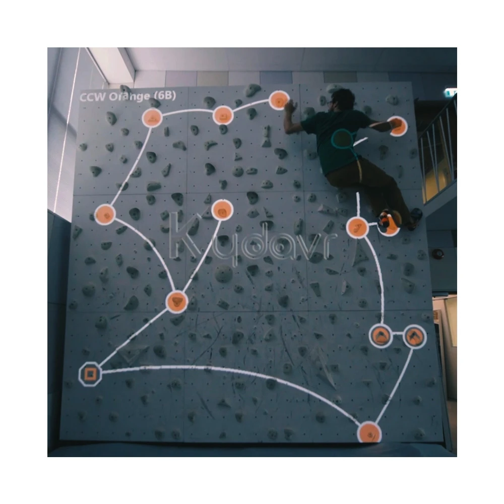 Innovative indoor active wall rock climb sport interactive projection game room kydavr activate climbing equipment