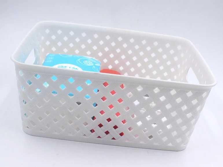 storage basket, plastic sundries storage box, stationery basket with handle