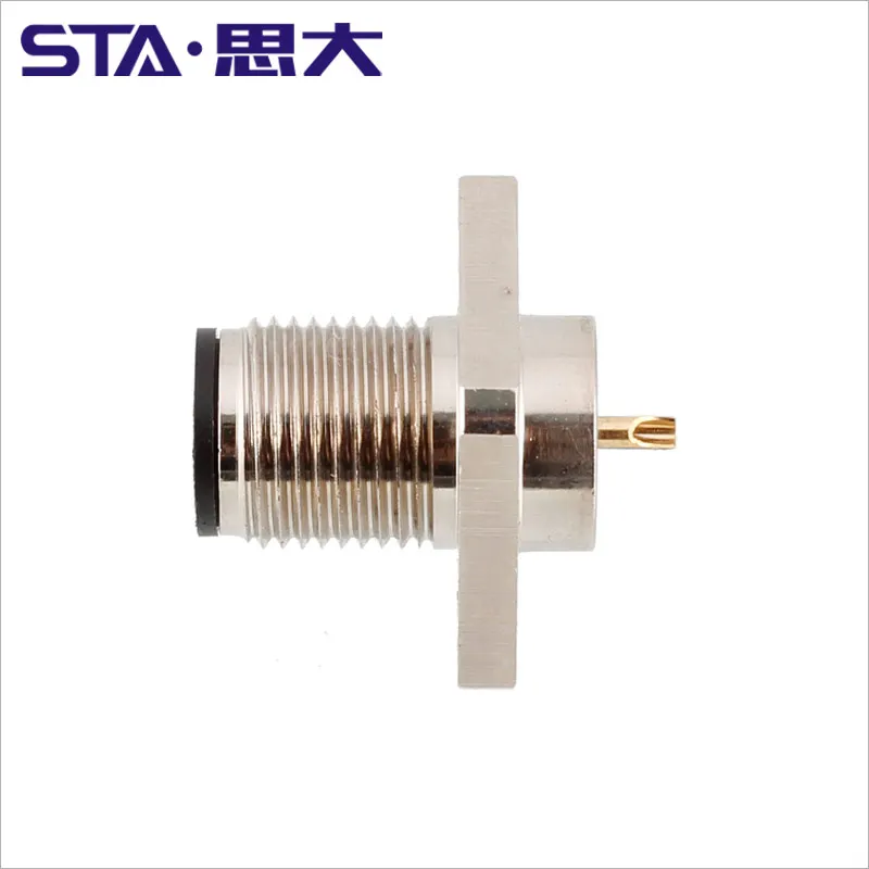 M12 signal power connector sensor socket 4 5 6 8 core 12 17pin back rear mounting solder male Square flange M12 panel connector
