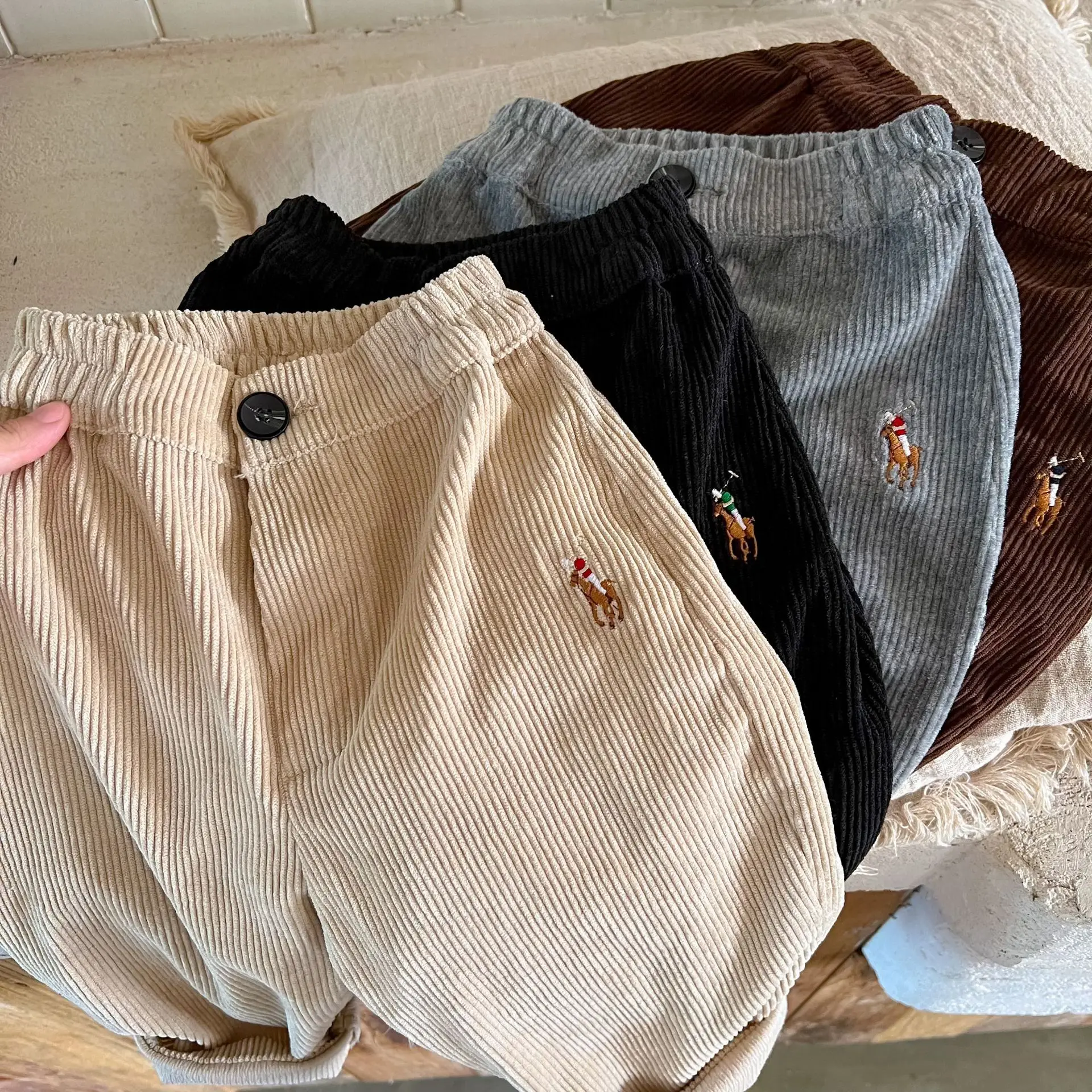 Winter Autumn Clothes Girls Trousers for baby boys harem pants toddlers thick warm fleece good Children Pants corduroy Kids