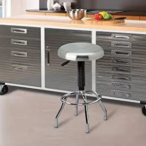 Kitchen Dining Room Pub Cafe Swivel Round Metal Airlift Backless Counter Height Stainless Steel Swivel Seat Top Work Stool