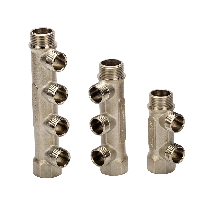 1/2 to 2 Inch Corrosion-Resistant Brass Manifolds with Multiple Ports 2-4 ports