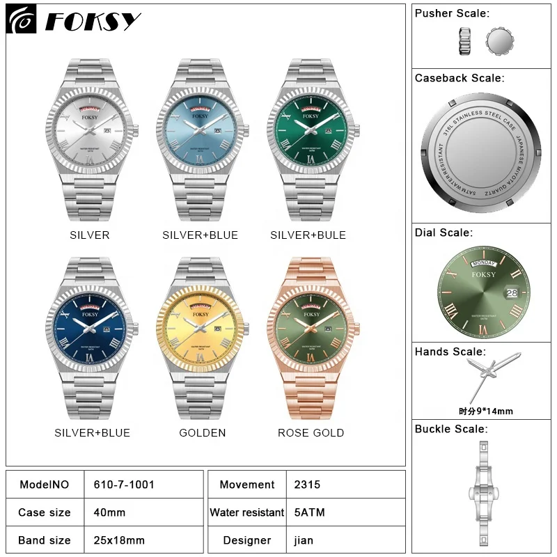 High Quality Stainless Steel Classic Bling Private Label OEM Custom Logo Luxury Hand Wristwatch Quartz Fashion Watch For Men