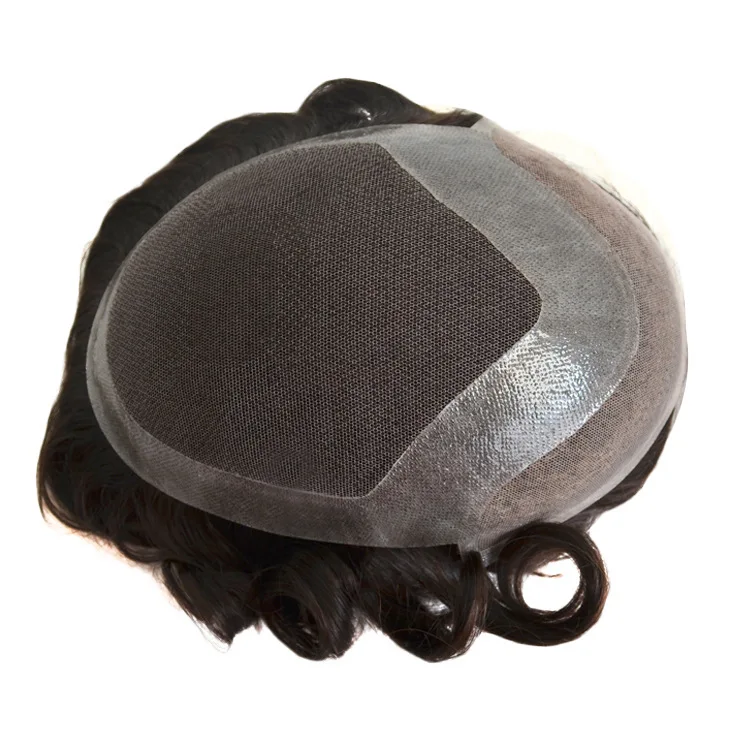 
Customized man brazilian hair toupee hd lace mens toupee pu wig human hair replacement systems toupee for men 