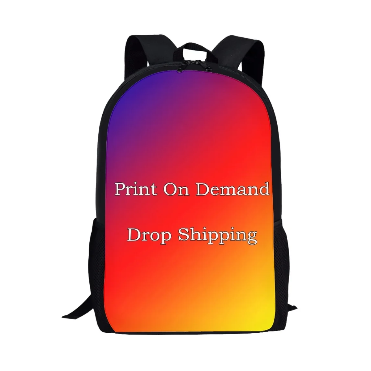 Customized Your Logo / Image / Name Backpack Fashion Children School Bags Boys Girls Black Kindergarten Bag Kids Bookbag Gifts