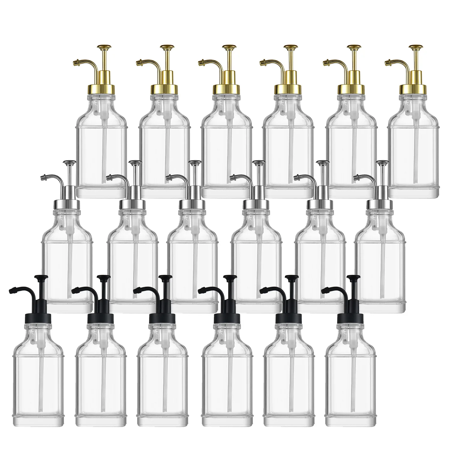 2 Pack Leak 16oz Proof Glass Olive Oil Vinegar Cyrup Bottle Jar Clear Glass Dispenser Storage Bottles Pot with Metal Pour Spout