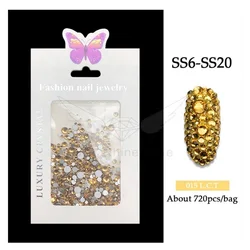 CY Light Colorado Topaz Best Selling Wholesale Gold Flat Back Glass Non Hotfix Black Rhinestones