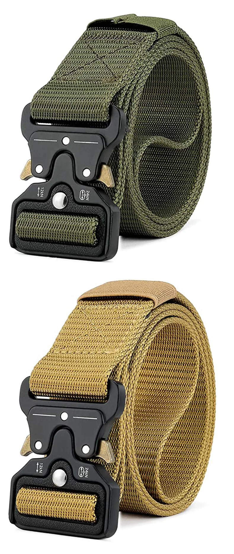 Outdoor tactical belt aluminum alloy lightweight outer belt elastic weave customized with logo