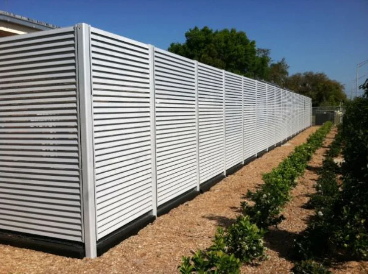 Powder coated Slatted Privacy aluminium Fencing & Louvres