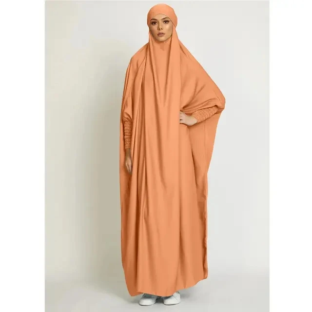 Ramadan Jilbab One Piece Prayer Muslim Women Hooded Modest Dress Dubai Borka Full Cover Khimar Niqab Islamic Hijab Abaya Robe