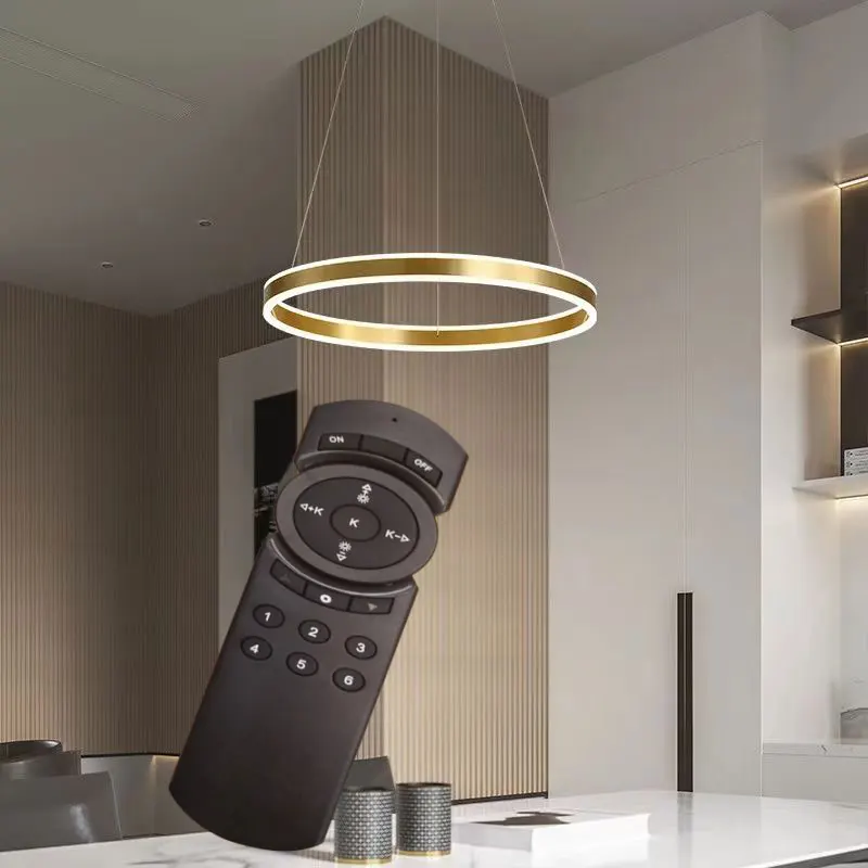 Hand sweep switch intelligent dimming and color matching lift luxury living meeting dinning room chandelier