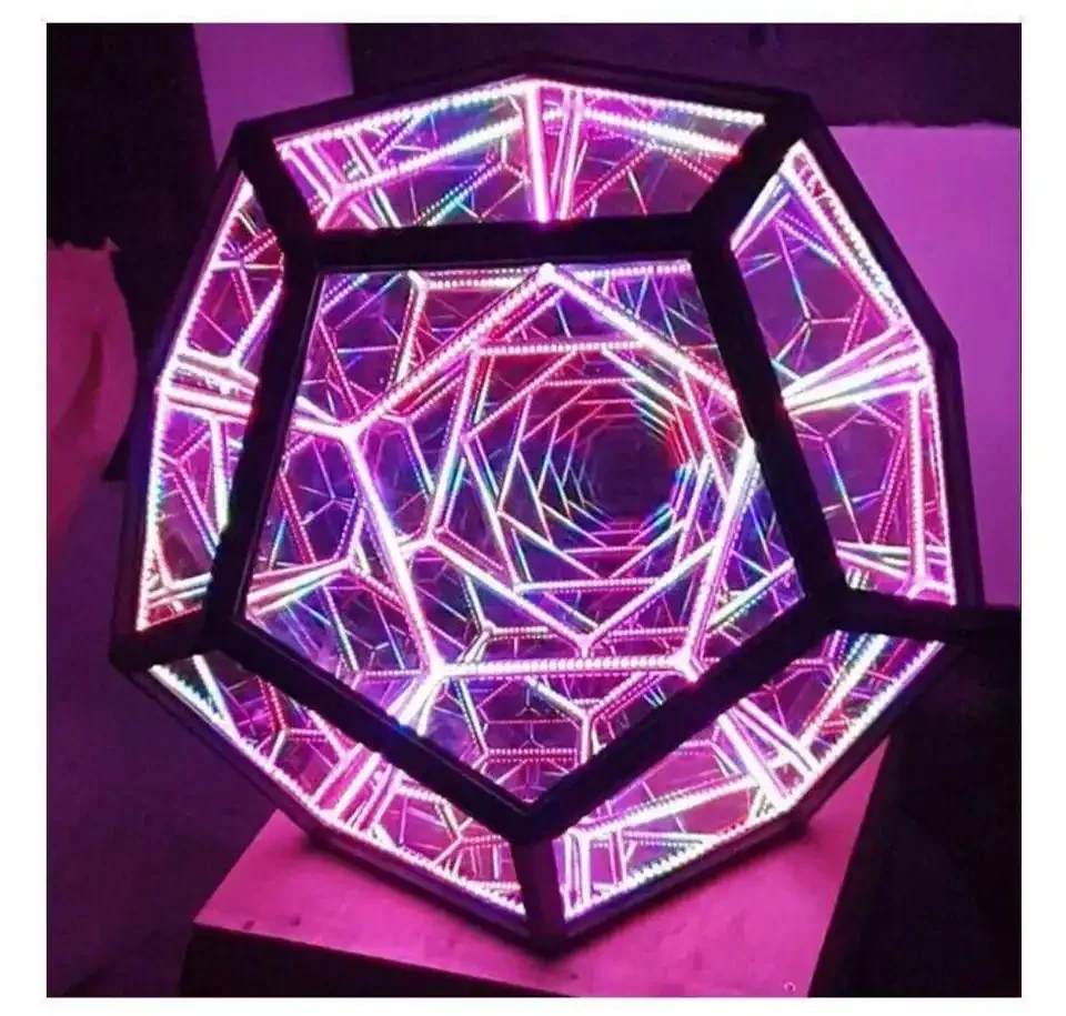 KTW 12 Face Infinite Dodecahedron Color Art 3D LED Night Light Lamp space lights USB decorative table lamp