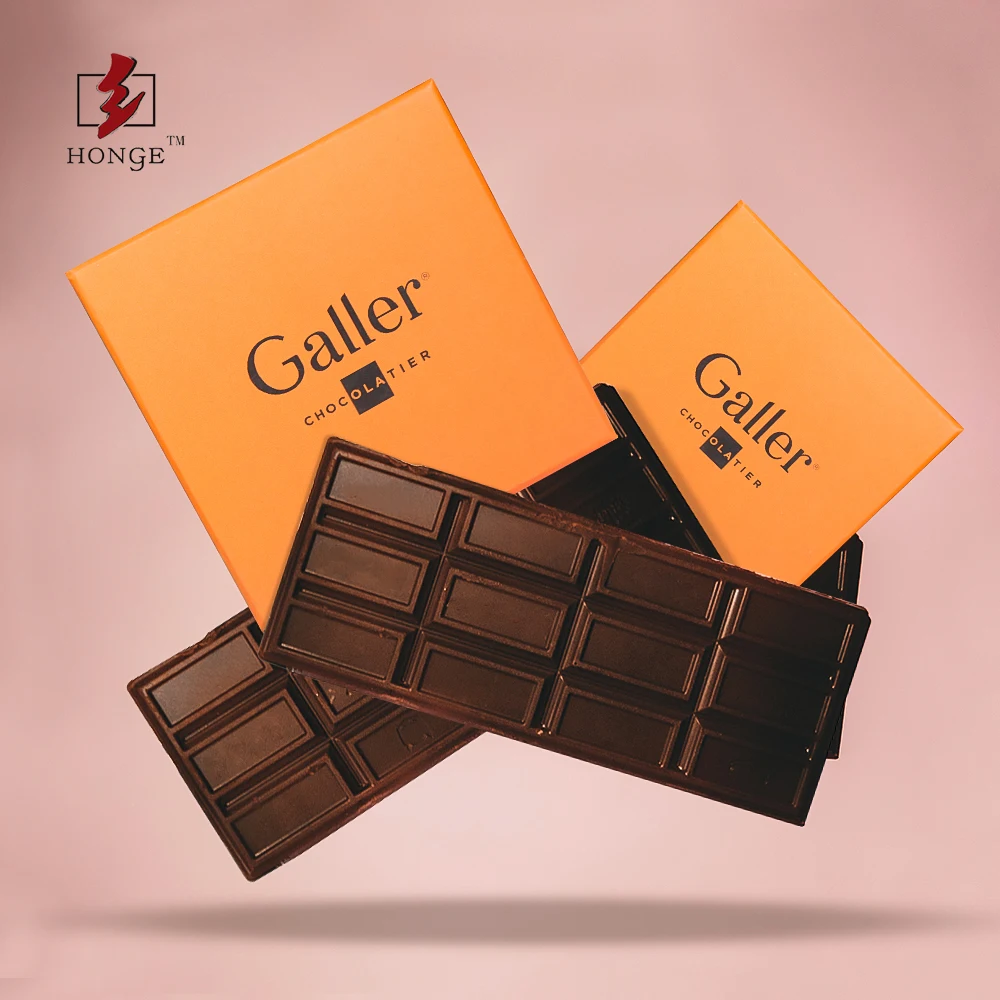 HONGE  Luxury Eco Friendly Cardboard Box Chocolate Box Packaging With Tray Inside Custom Food Grade Rigid Box With Lid