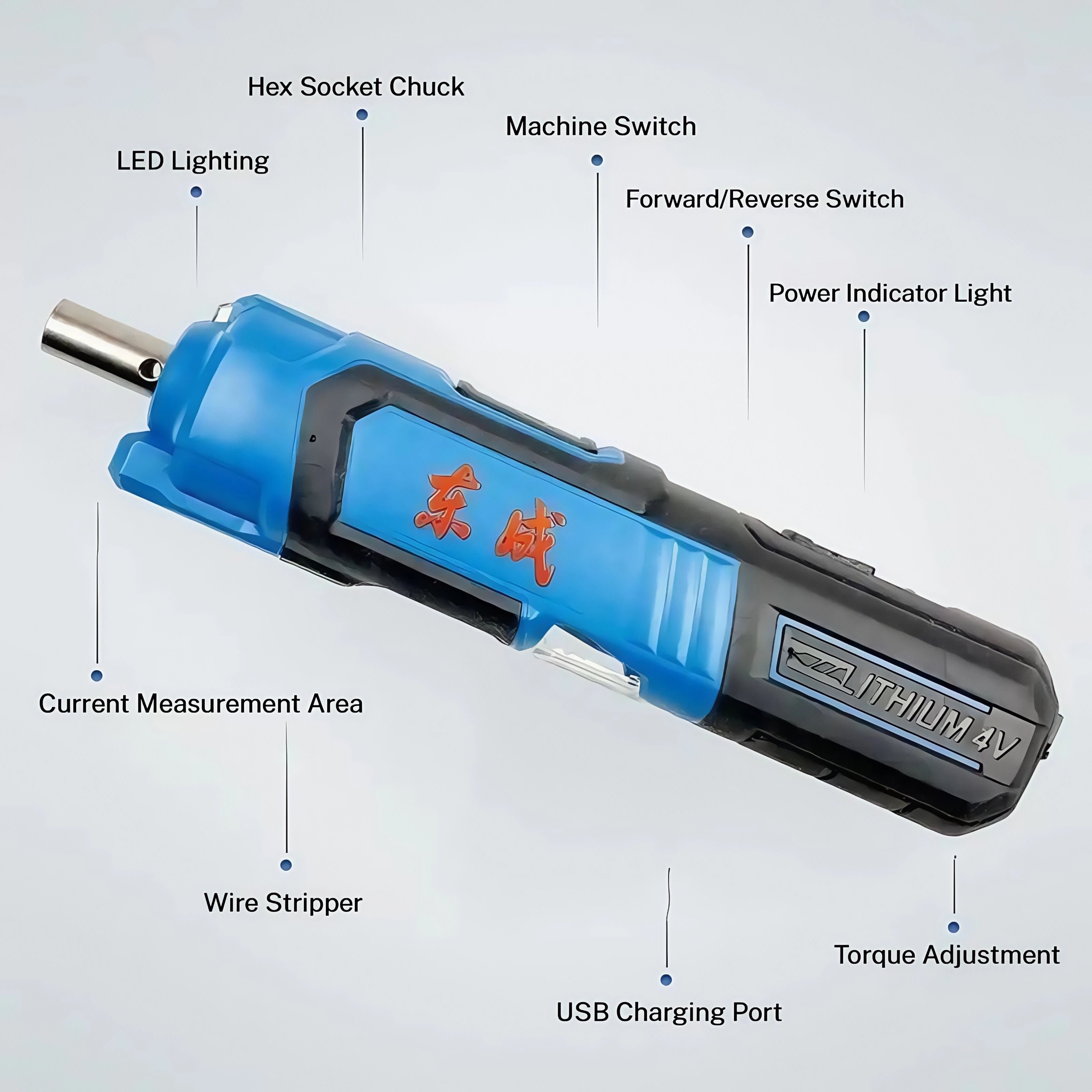 Dongcheng 4V Cordless Screwdriver DCPL03-5E - Lightweight, USB Charging, 5N.m Torque for Home and Professional Use