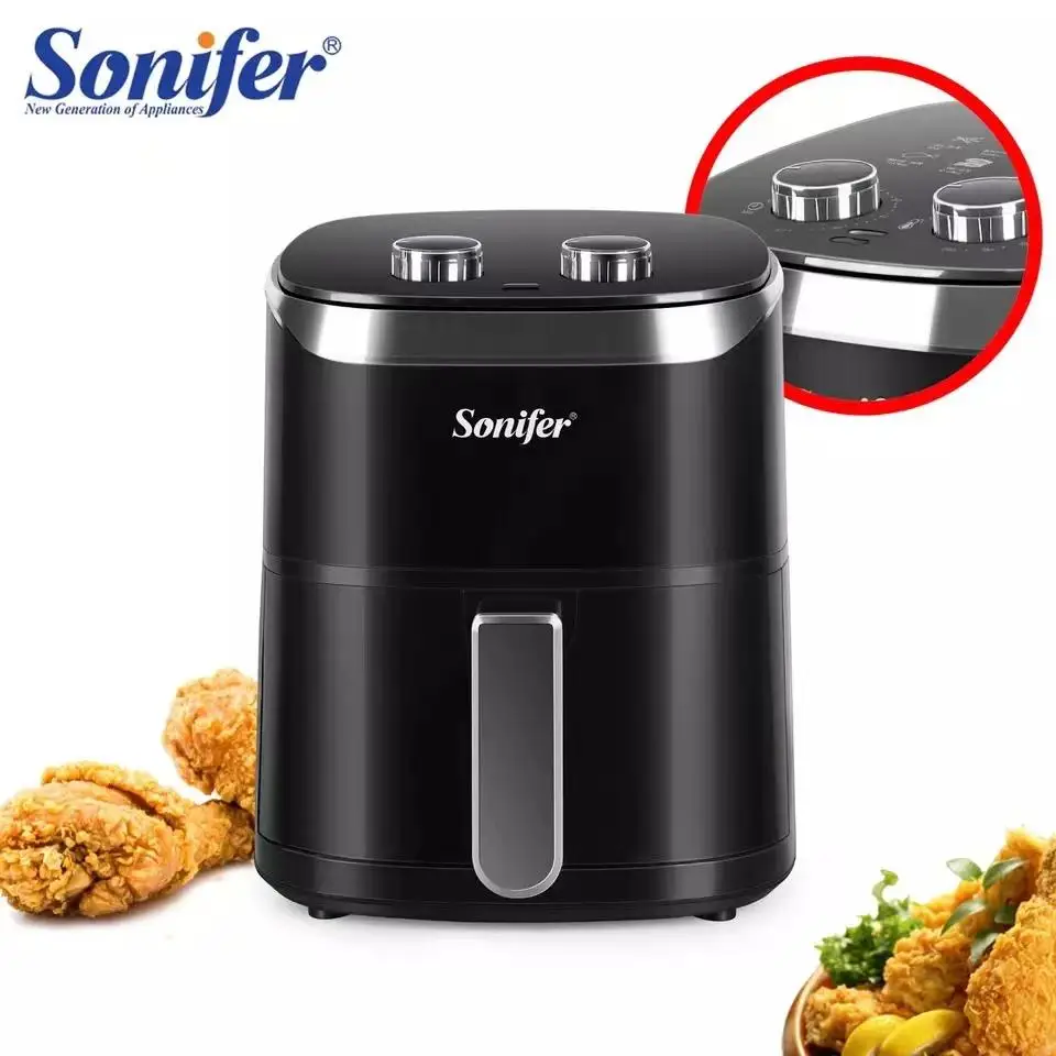 Sonifer SF-1009 adjustable temperature 1400W 4.2L household double knobs timer  Non-stick no oil electric air fryers