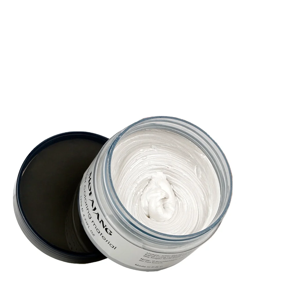 MOFAJANG Instant Hairstyle Cream 4.23 oz Hair Pomades Hairstyle Wax for Men and Women Temporary White Hair Color Wax