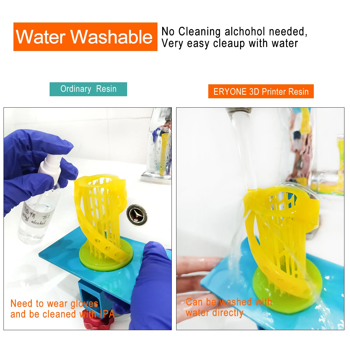 Eryone 3D Printing Water Washable Resin 405nm resin 3d printing castable resin for 3d printer