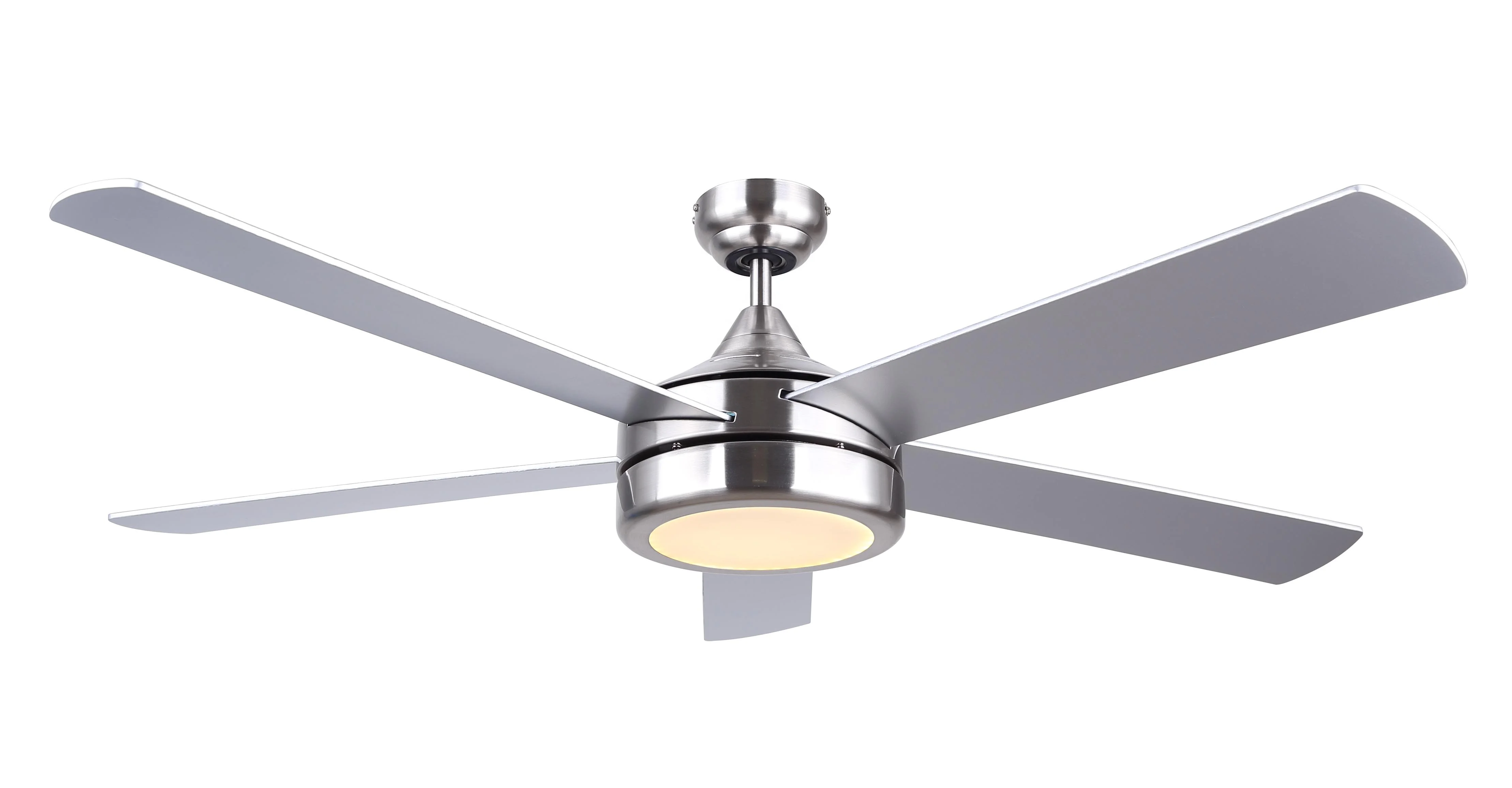 
52 inch Home Decorative Modern Style Air Cooling Fan Brushed Nickel LED Ceiling Fan, 5 Plywood Blades, include Remote Control 