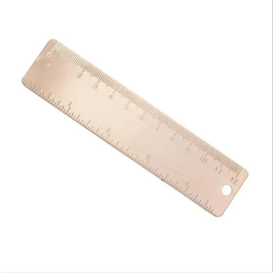 12cm Thick Brass Metal Ruler Copper Straight Ruler Custom Logo Scale Ruler Tools for Students Stationery
