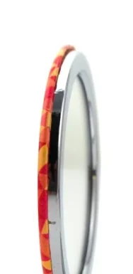 Wholesale Portable Orange Color Pocket Mirror Small Size Plastic Round Compact Travel Makeup Mirror Suitable for Gift Giving