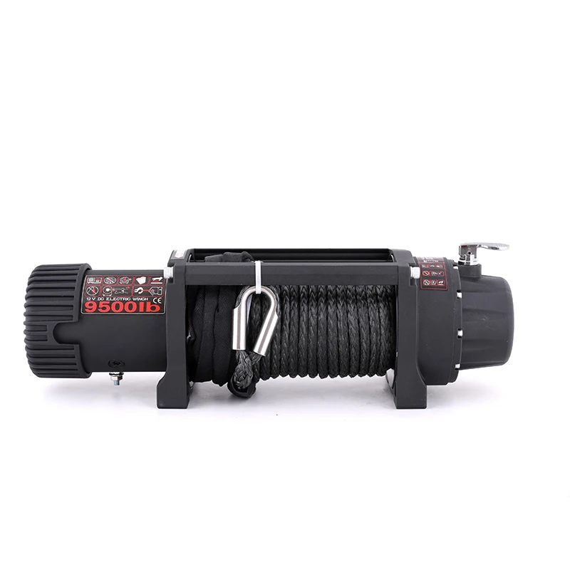 The New 12V 24V 9500L/5909KG IP67 Car 4x4 SUV Wired/Wireless Control Synthetic Rope Electric Winch