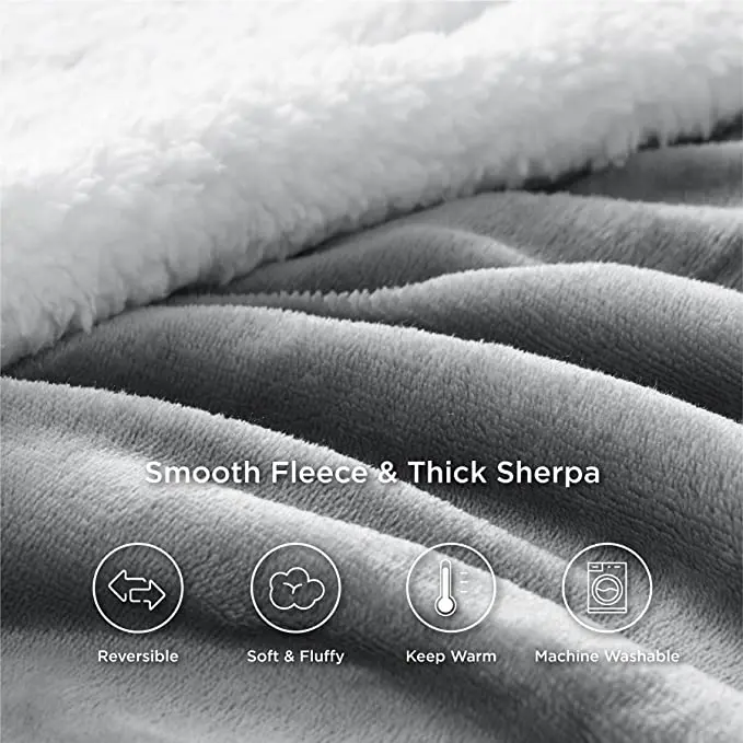 Fleece Throw Blanket for Couch  White Thick Fuzzy Warm Soft Blankets and Throws for Sofa 50x60 Inches
