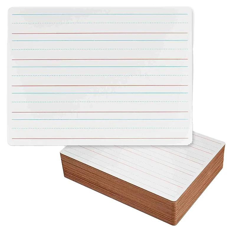 9*12 inch kids min mobile portable 2 sided blank white lined desktop dry erase board custom for classroom