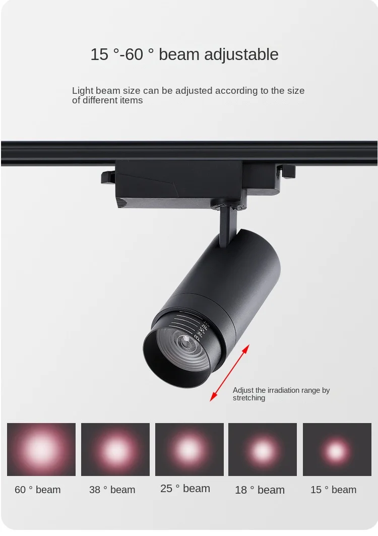 Rail lighting system COB led track light aluminium track spotlight 15w 24w 30w commercial dimmable focus track light