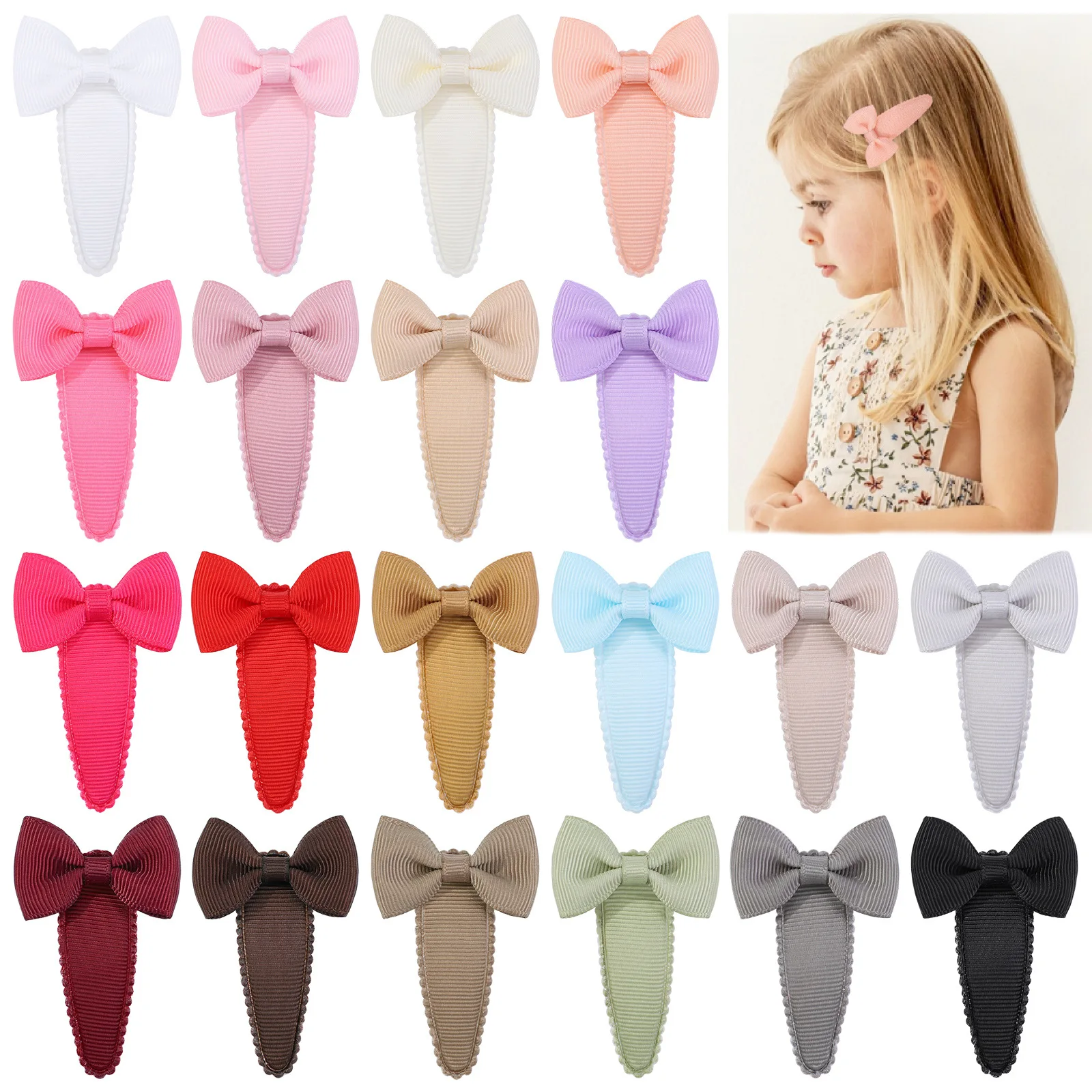 Flower Bow Snap Hair Clip Korean Style Sweet Fashion Metal & Fabric Hair Clips For Women Girl Hair Accessories