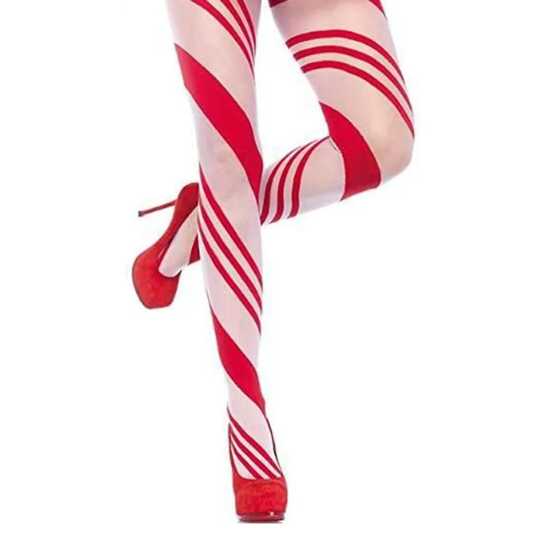 Socksmate Christmas stockings 2021 wholesale green stockings lady sexy pantyhose red striped body silk thermal tights