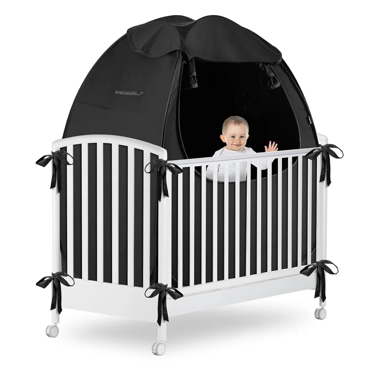 Pop Up Pack N Play Travel Blackout Crib Tent Portable Sleep Pod Baby Blackout Tent for Babies