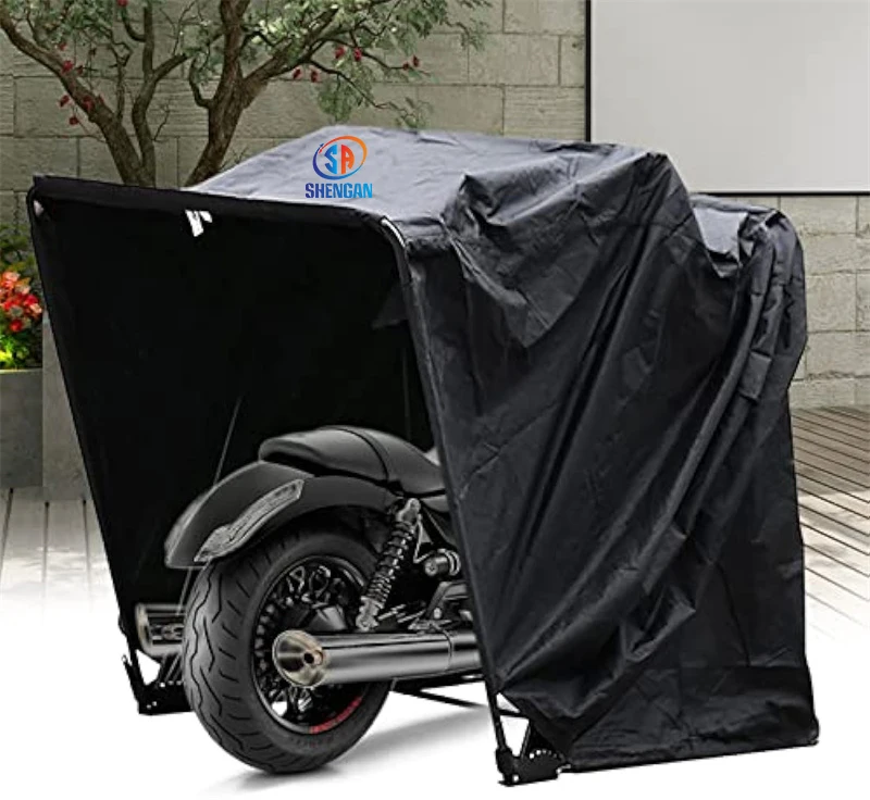 Motorcycle Shelter Shed Outdoor 600D With PU Coating Motorcycle Tent Folding Cover Motorcycle Garage