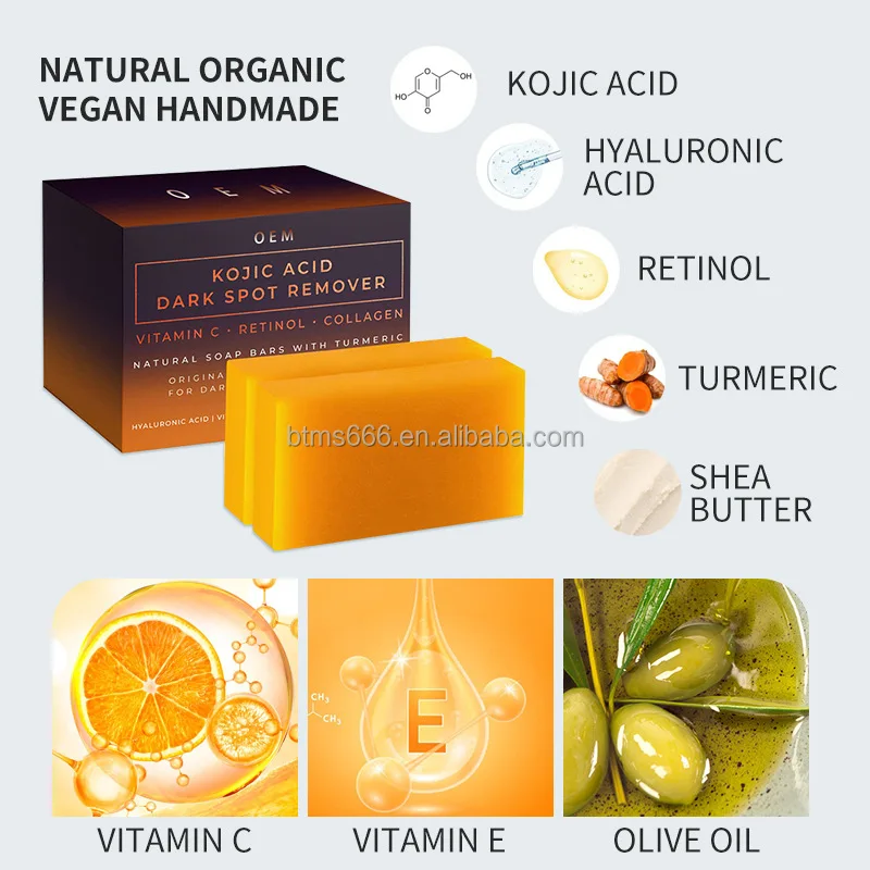 Мыло Bettermiss Kojic оптовая продажа мыло куркума витамин С ручной работы для отбеливания с мылом куркумы койевой кислоты