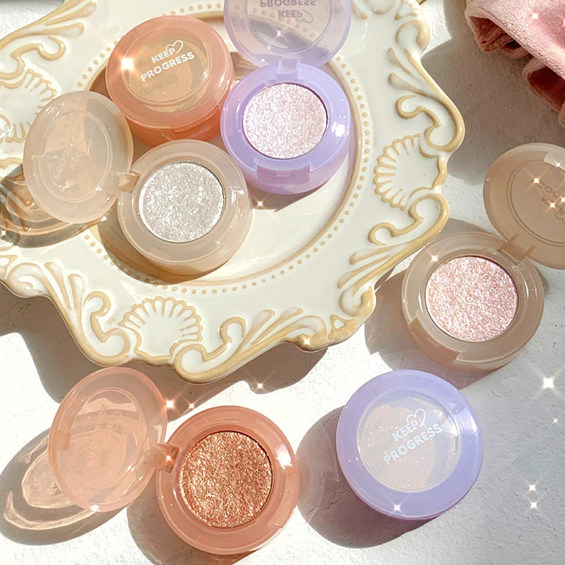 OEM Cosmetic Monochrome eyeshadow pearlescent burst sparkl brightening highlighter lying silkworm stage makeup eyeshadow palette