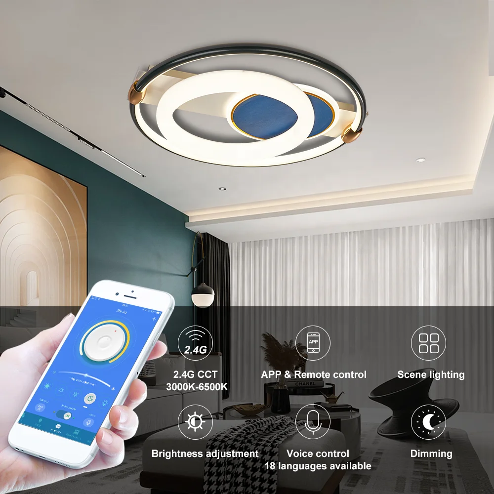 ENVIS decorative lamps for house  home lux led dimmabl remote control led ceiling phone APP cct change residential ceilling