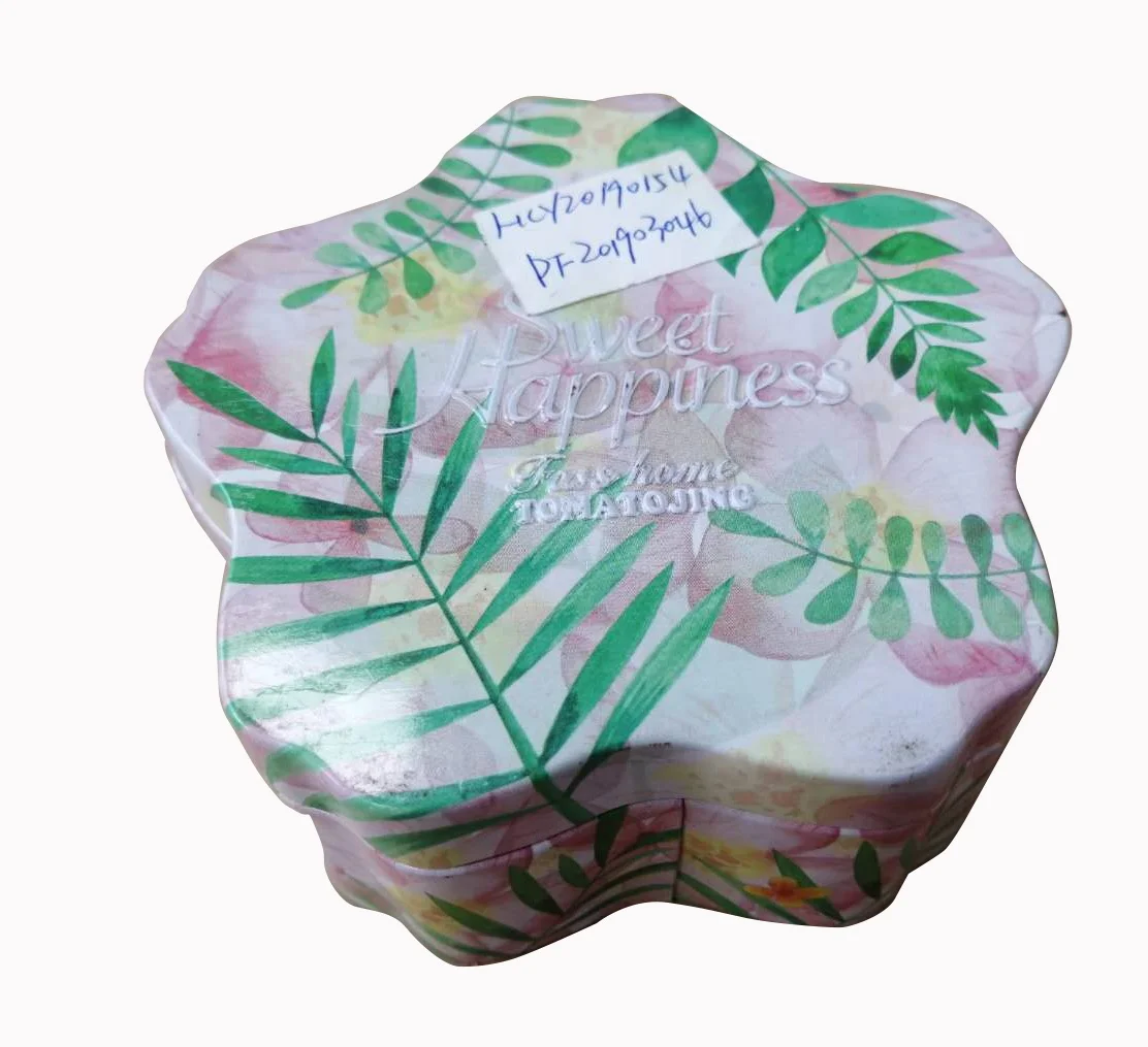 Xmas flower shaped  wedding favor sugar candy metal  tin boxes
