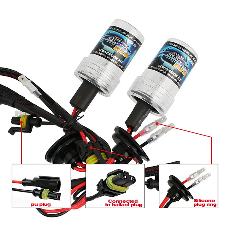 hid xenon light 55W hid ballast hid xenon kit headlight kits 6000k light work auto pair vehicle bulb H1 H3 H7 H11 9005 HB3 H4