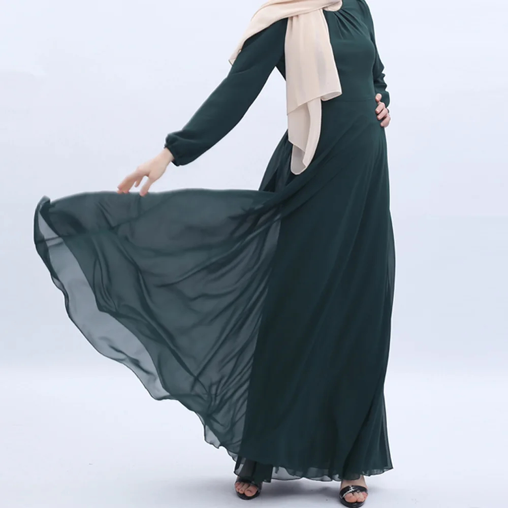 Newest Dubai Elegant Satin Clothes Eid Dresses for Muslim Girl Women Muslim Dresses Islamic Clothing Abaya