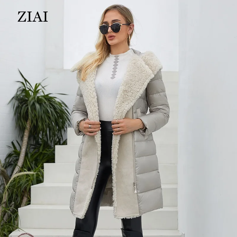 Женское зимнее пальто с меховой отделкой