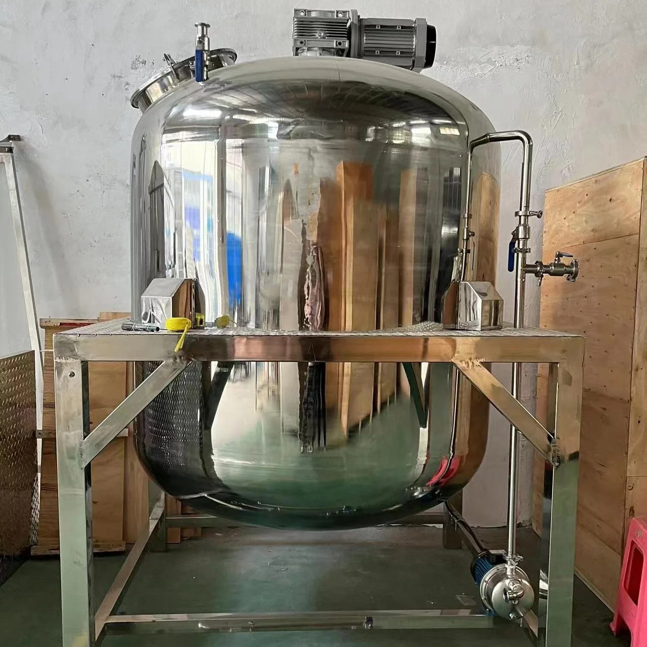 juice industrial 1500 liters milk stainless steel chemical crude oil storage tank mixing tanks with agitator