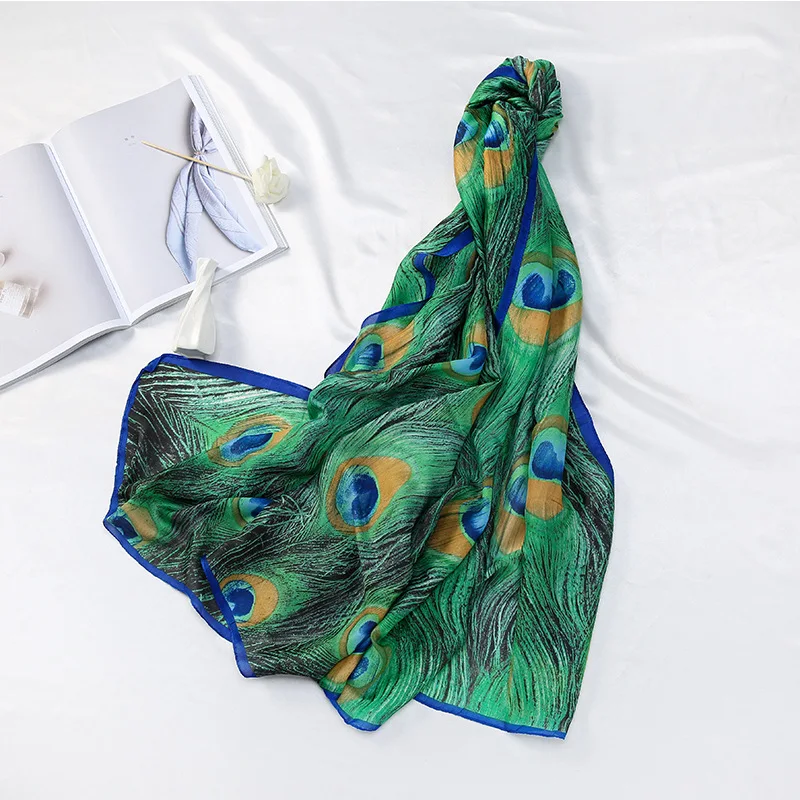 
New Summer Silk Scarf, New Silk Satin Sunscreen Shawl, Beach Scarf 180*90 cm Long Scarf Factory Direct Sale 