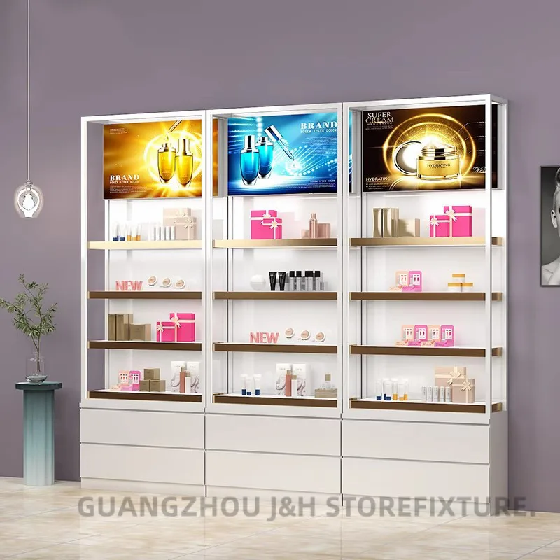 Factory Wholesaler Customized Shopping Mall Wall Mounted Cosmetic Showcase Cosmetic Store Furniture Display Cabinet