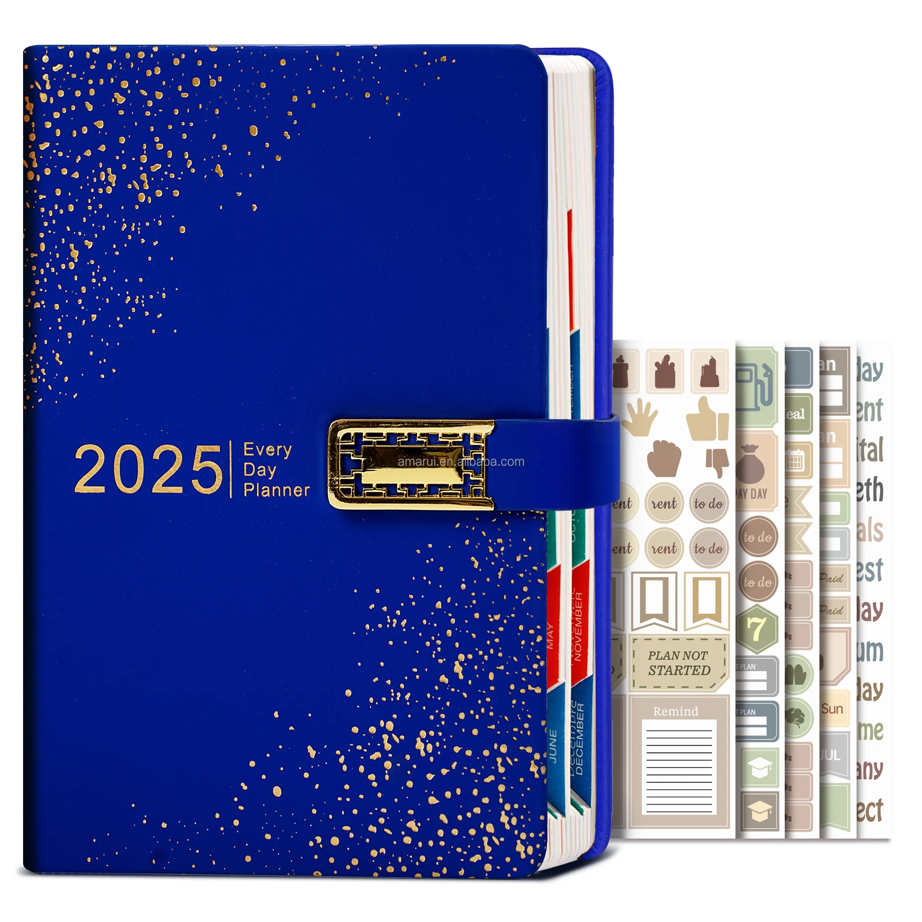 2025 Every Day Planner Book 5 Colors Available A5 Leather Spanish Planner Notebook