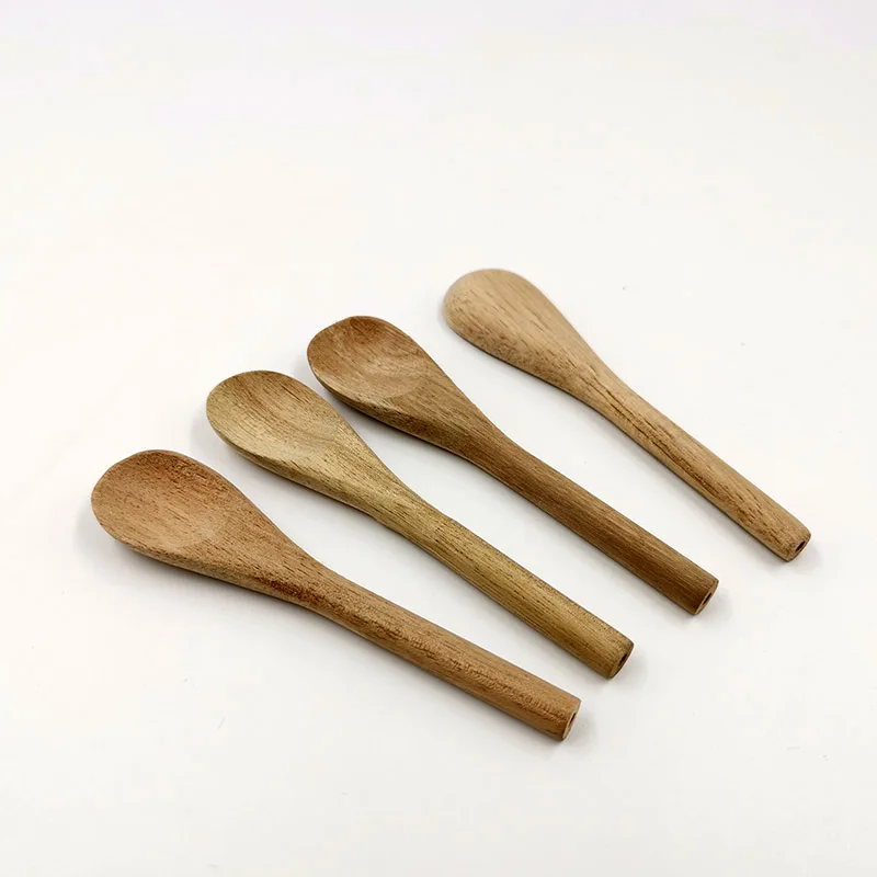 customized Japanese style  infant mini ice cream training wooden feeding baby spoon