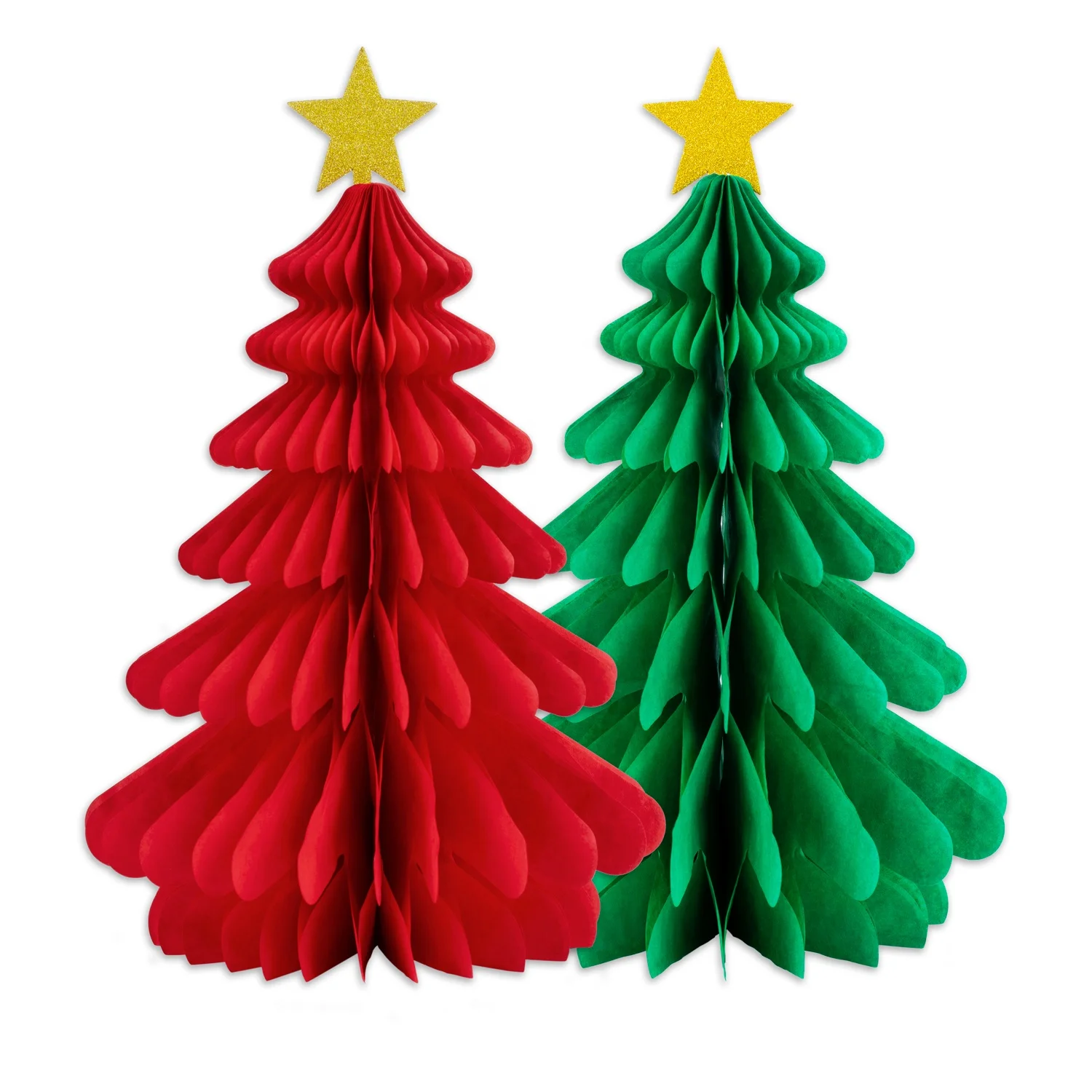 Christmas Paper Ornament Christmas Tree Honeycomb Centerpieces Xmas Table Ornaments Gift for Baby Shower Birthday Party Supplies