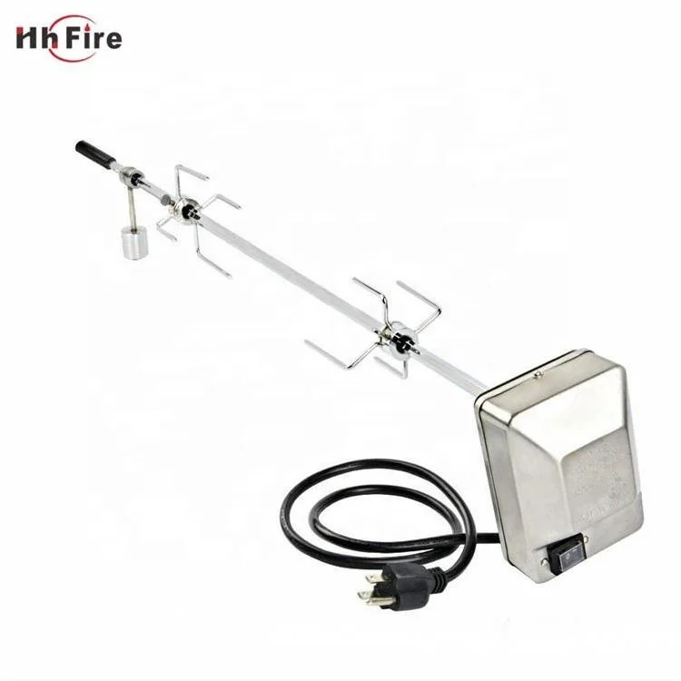 Universal BBQ Square Chrome Steel Spit Rod Electric Motor Barbecue Heavy Duty Rotisserie Kit Premium BBQ Accessories