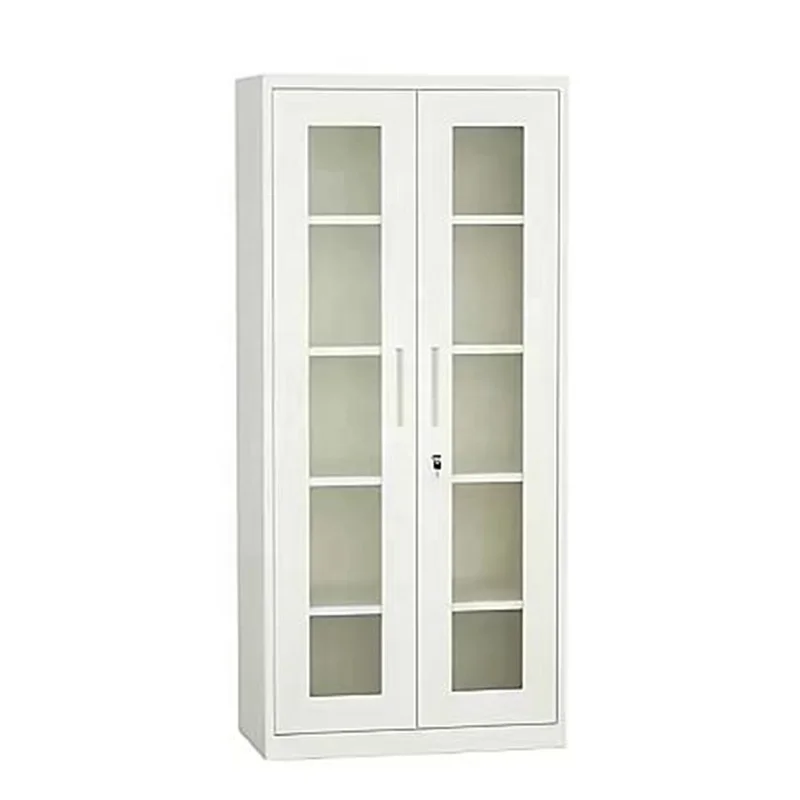 Hot Selling Factory Steel Office File Cabinets with Large Double Glass Doors Customizable Interior Color Document Folders Price