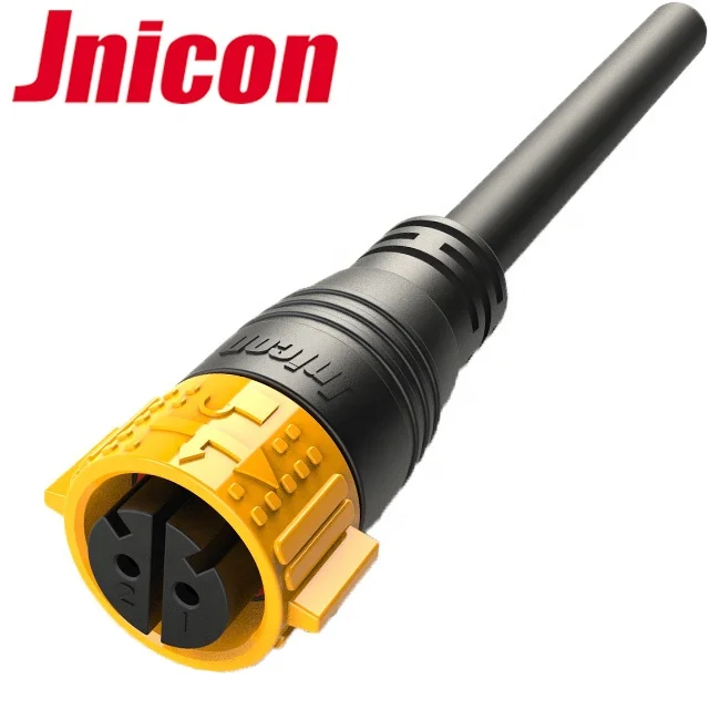 Jnicon M25 2 Pin 40A Waterproof Power Connector , M25 IP67 Bulkhead Power Connector